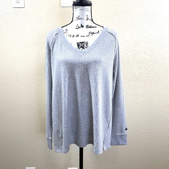 Calvin Klein grey sweater women V neckline long sleeve sweater size XL - Picture 3 of 10